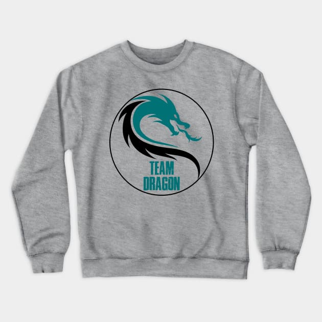 Team Dragon t-shirt - green and black large logo Crewneck Sweatshirt by Cole Denton